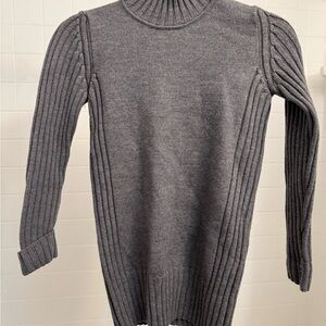 Burberry Gray Ribbed Turtleneck Sweater